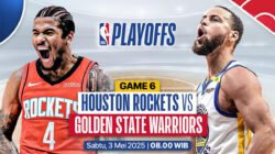 Live Streaming Warriors vs Rockets di Game 6 Playoff NBA 2025, Cek Link dan Jadwalnya di Sini