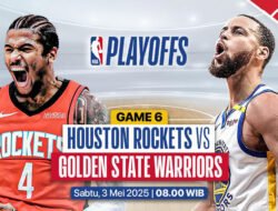 Live Streaming Warriors vs Rockets di Game 6 Playoff NBA 2025, Cek Link dan Jadwalnya di Sini