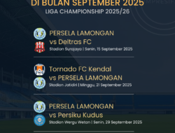 Jadwal pertandingan Persela Lamongan di Liga Championship 2025/26 pada bulan September 2025